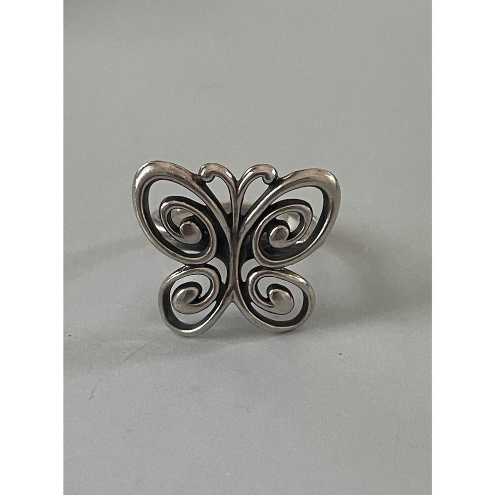 James Avery Retired Large Sterling Silver 3D Abounding Butterfly Ring Size 10.5